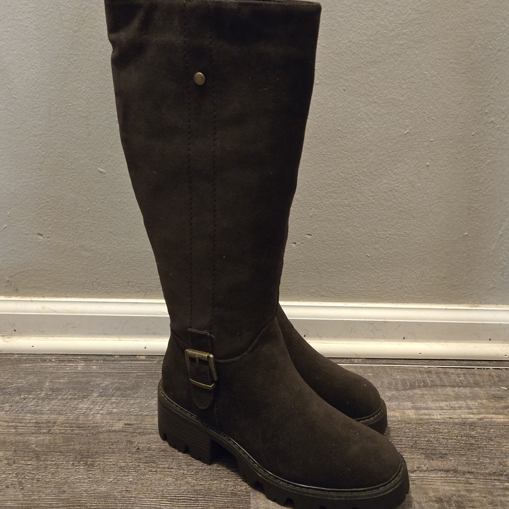 JustFab Dark Brown Heeled Boots